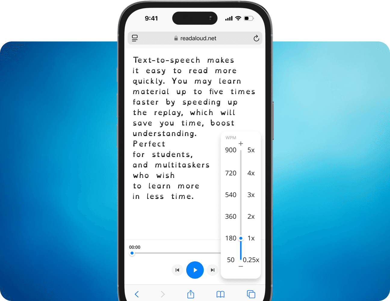 Personalize your reading rate